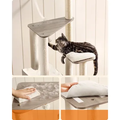 Feandrea Arbre à Chat, Tour de Jeux Moderne 165 cm, avec 9 Griffoirs