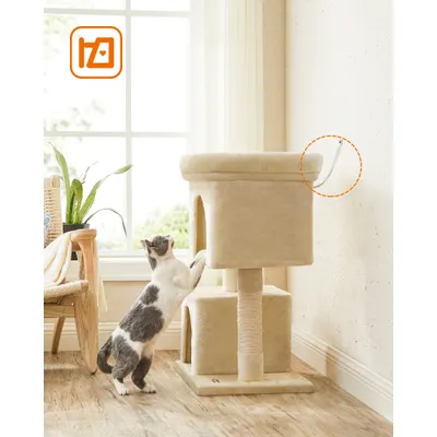 Feandrea Arbre à Chat, Tour de Jeux 84 cm, Maison pour Chats Jusqu’à 7 kg