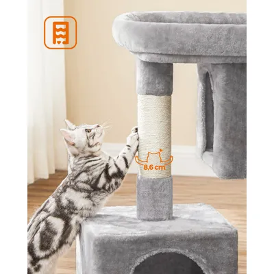 Feandrea Arbre à Chat, Tour de Jeux 84 cm, Maison pour Chats Jusqu’à 7 kg