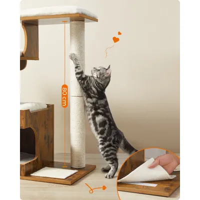FEANDREA Arbre à Chat, Hauteur 86 cm, 3 Plate-Formes et 1 Niche