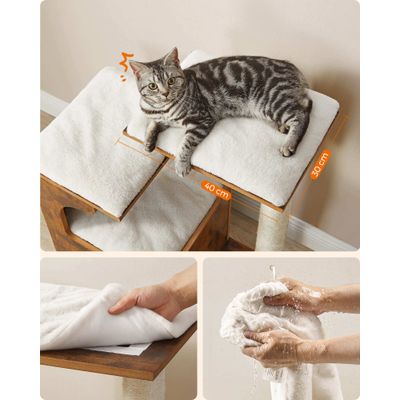 FEANDREA Arbre à Chat, Hauteur 86 cm, 3 Plate-Formes et 1 Niche