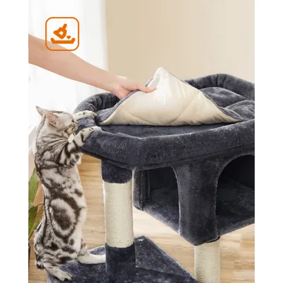Feandrea Arbre à Chat, Tour de Jeux 84 cm, Maison pour Chats Jusqu’à 7 kg