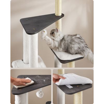 Feandrea Arbre à Chat, Tour de Jeux Moderne 165 cm, avec 9 Griffoirs