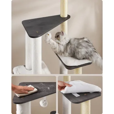 Feandrea Arbre à Chat, Tour de Jeux Moderne 165 cm, avec 9 Griffoirs