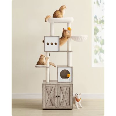 Feandrea Arbre à Chat Moderne avec Cache-litière, Tour de Jeu