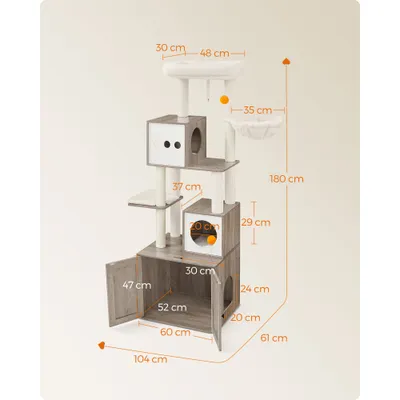 Feandrea Arbre à Chat Moderne avec Cache-litière, Tour de Jeu