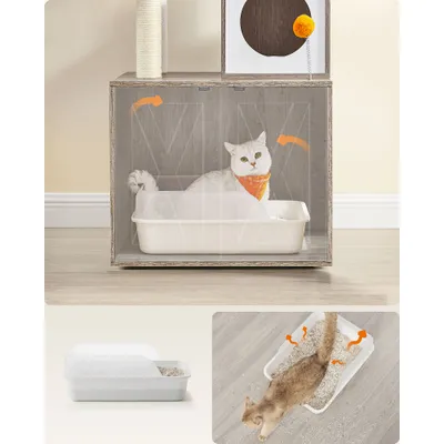 Feandrea Arbre à Chat Moderne avec Cache-litière, Tour de Jeu