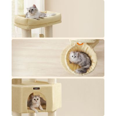 Feandrea Arbre à Chat Hauteur de  160 cm Grand et Stable avec Tapis Chaud