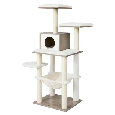 Feandrea Arbre à Chat, Tour de Jeux de 138 cm, Niche, Meuble pour Chat