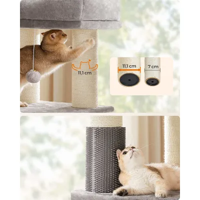 Feandrea Arbre à Chat Hauteur de 160 cm Grand et Stable avec Tapis Chaud