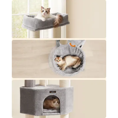 Feandrea Arbre à Chat Hauteur de 160 cm Grand et Stable avec Tapis Chaud