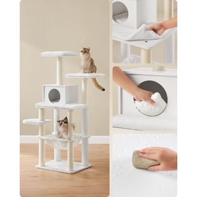Feandrea Arbre à Chat, Tour de Jeux de 138 cm, Niche, Meuble pour Chat