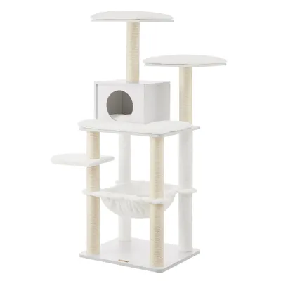 Feandrea Arbre à Chat, Tour de Jeux de 138 cm, Niche, Meuble pour Chat