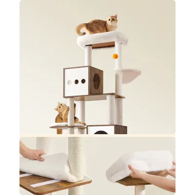 Feandrea Arbre à Chat Moderne avec Cache-litière, Tour de Jeu Feandrea Arbre à Chat Moderne avec Cache-litière, Tour de Jeu