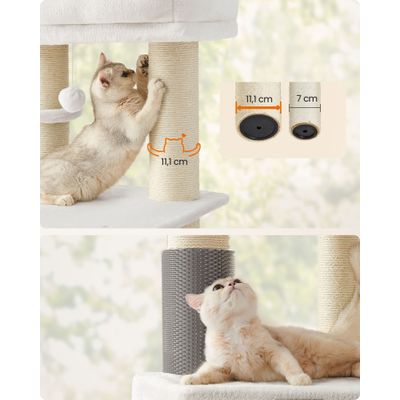 Feandrea Arbre à Chat Hauteur de 160 cm Grand et Stable avec Tapis Chaud