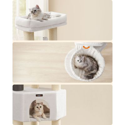 Feandrea Arbre à Chat Hauteur de 160 cm Grand et Stable avec Tapis Chaud