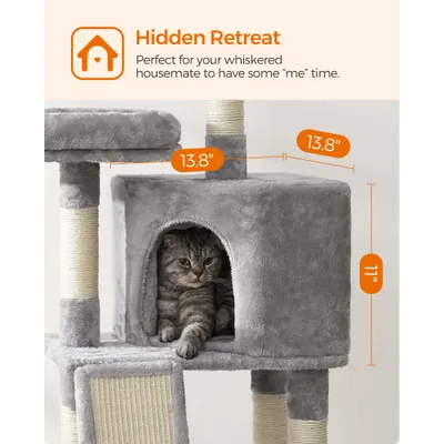 FEANDREA Arbre à Chat, Tour poteaux à gratter 115 cm
