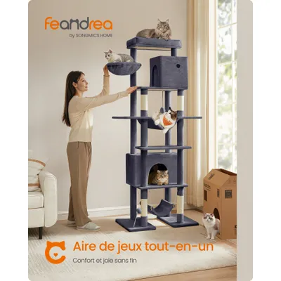 Feandrea Arbre à Chat 200 cm, Forme de Tour, Taille XXL