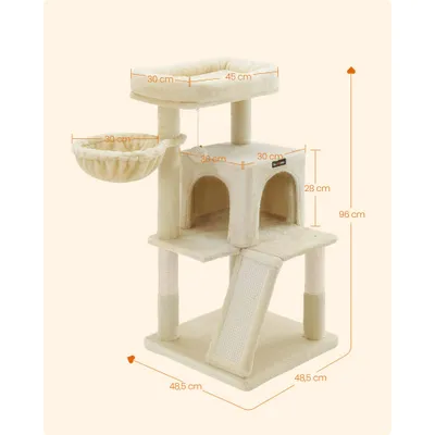 FEANDREA Arbre à Chat, Tour de Jeux, Grand Plate-Forme