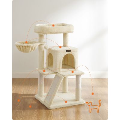 FEANDREA Arbre à Chat, Tour de Jeux, Grand Plate-Forme