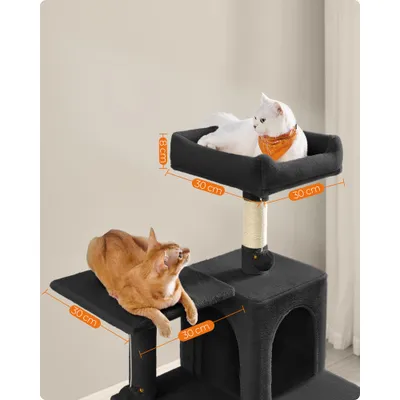 Feandrea Arbre à Chat Hauteur 137,7 cm, 4 Poteaux à Griffer, 2 Plateformes