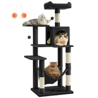 Feandrea Arbre à Chat Hauteur 143 cm, 4 Poteaux à Griffer, 2 Plateformes