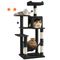 Feandrea Arbre à Chat Hauteur 143 cm, 4 Poteaux à Griffer, 2 Plateformes 55 x 45 x 143 cm (L x l x H), Noir d'encre
