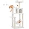 Feandrea Arbre à Chat Hauteur 143 cm, 4 Poteaux à Griffer, 2 Plateformes 55 x 45 x 143 cm (L x l x H), Blanc Crème