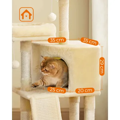 FEANDREA Arbre à Chat, Tour poteaux à gratter 115 cm