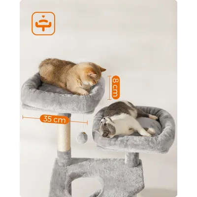 Arbre à Chat, Tour de Jeux 142 cm, Plusieurs Niveaux
