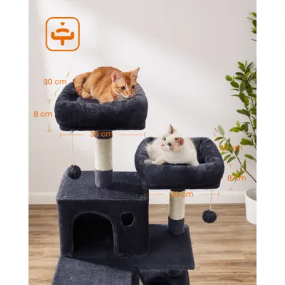 Feandrea Grand Arbre à Chat, avec 13 Griffoirs et 2 Niches, Multi-niveaux