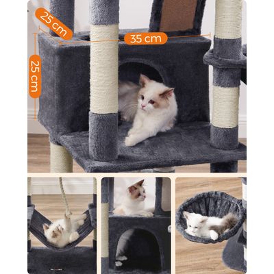 Feandrea Grand Arbre à Chat, avec 13 Griffoirs et 2 Niches, Multi-niveaux