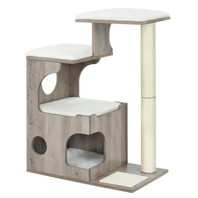 FEANDREA Arbre à Chat, Hauteur 86 cm, 3 Plate-Formes et 1 Niche