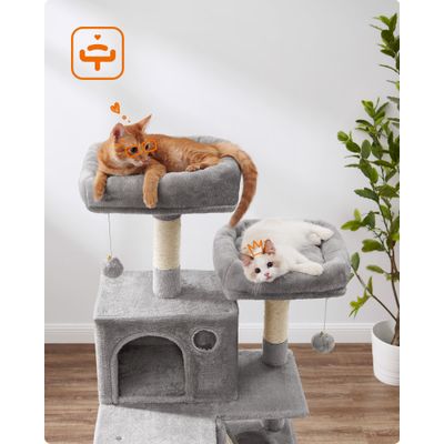 Feandrea Grand Arbre à Chat, avec 13 Griffoirs et 2 Niches, Multi-niveaux