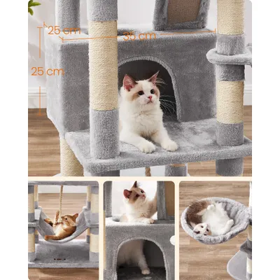Feandrea Grand Arbre à Chat, avec 13 Griffoirs et 2 Niches, Multi-niveaux