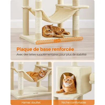 Feandrea Arbre à Chat,Grande Tour de Jeux, Housses de Plate-forme Amovibles