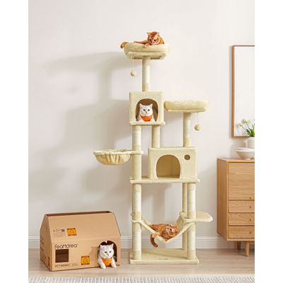 Feandrea Arbre à Chat,Grande Tour de Jeux, Housses de Plate-forme Amovibles