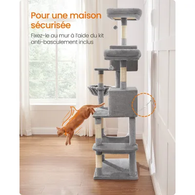 Feandrea Arbre à Chat,Grande Tour de Jeux, Housses de Plate-forme Amovibles Feandrea Arbre à Chat,Grande Tour de Jeux, Housses de Plate-forme Amovibles