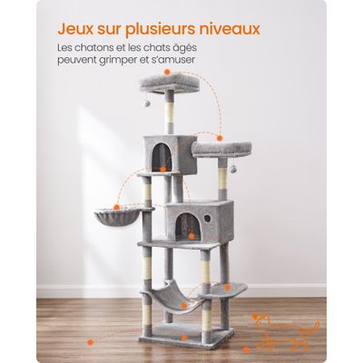 Feandrea Arbre à Chat,Grande Tour de Jeux, Housses de Plate-forme Amovibles
