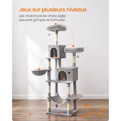 Feandrea Arbre à Chat,Grande Tour de Jeux, Housses de Plate-forme Amovibles Feandrea Arbre à Chat,Grande Tour de Jeux, Housses de Plate-forme Amovibles