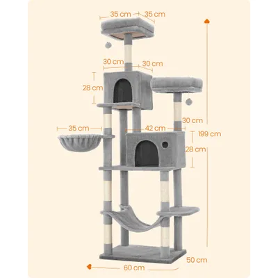 Feandrea Arbre à Chat,Grande Tour de Jeux, Housses de Plate-forme Amovibles Feandrea Arbre à Chat,Grande Tour de Jeux, Housses de Plate-forme Amovibles