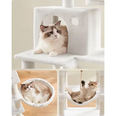 Feandrea Grand Arbre à Chat, avec 13 Griffoirs et 2 Niches, Multi-niveaux Feandrea Grand Arbre à Chat, avec 13 Griffoirs et 2 Niches, Multi-niveaux