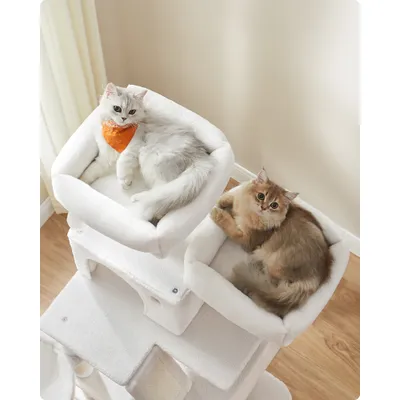 Feandrea Grand Arbre à Chat, avec 13 Griffoirs et 2 Niches, Multi-niveaux