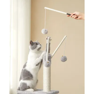 Arbre à Chat, Hauteur 118 cm, Tour de Jeux, Chaton, Plusieurs Niveaux