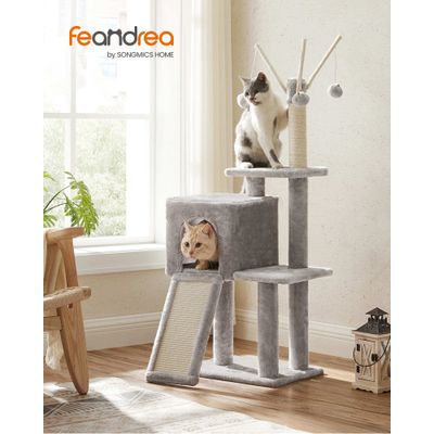 Arbre à Chat, Hauteur 118 cm, Tour de Jeux, Chaton, Plusieurs Niveaux
