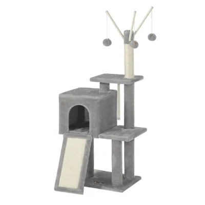Arbre à Chat, Hauteur 118 cm, Tour de Jeux, Chaton, Plusieurs Niveaux
