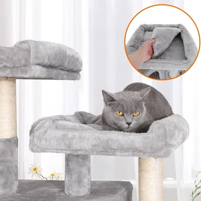 Feandrea Grand Arbre à Chat, avec 3 Niches, 164 cm de Hauteur