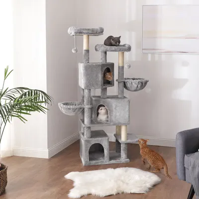 Feandrea Grand Arbre à Chat, avec 3 Niches, 164 cm de Hauteur