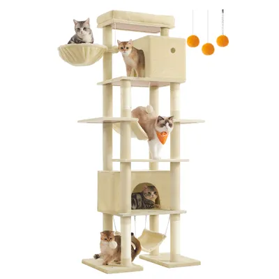Feandrea Arbre à Chat 201 cm, Forme de Tour, Taille XXL