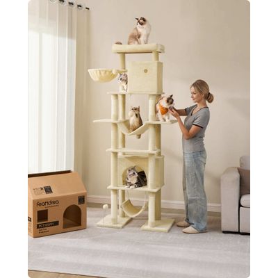 Feandrea Arbre à Chat 201 cm, Forme de Tour, Taille XXL